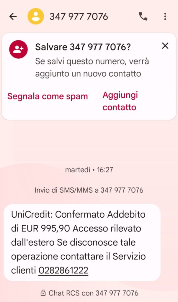 Phishing UniCredit: la nuova truffa via SMS che svuota i conti