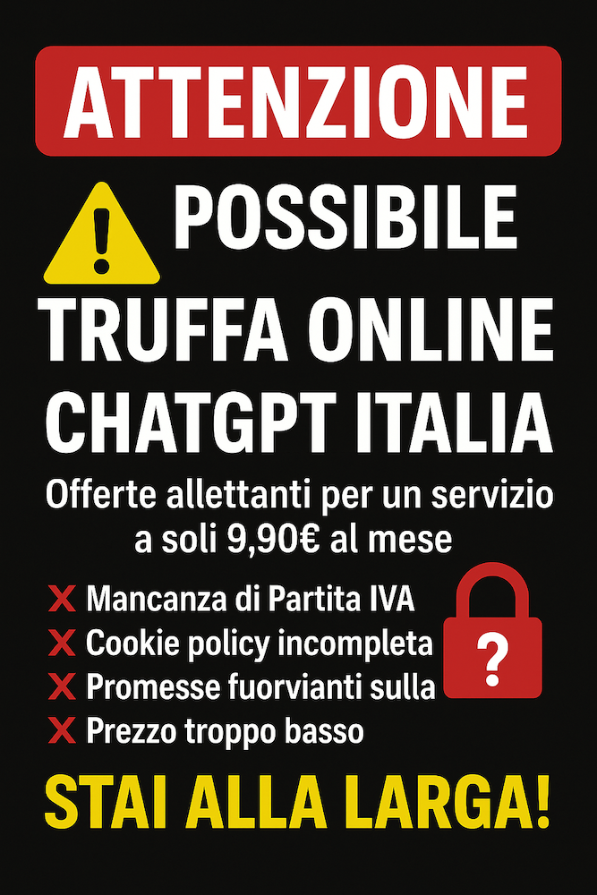 ChatGPT Italia (chatgptitalia.net): abbonamento a 9,90€ è una truffa?